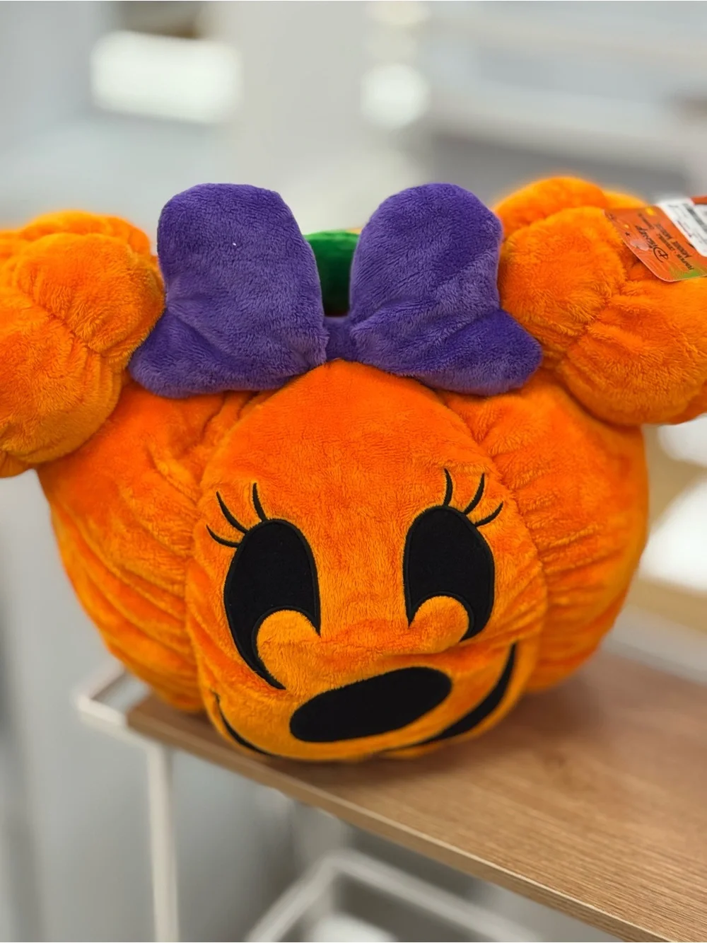 Disney Plush Pumpkin Minnie Pillow - Orange & Purple